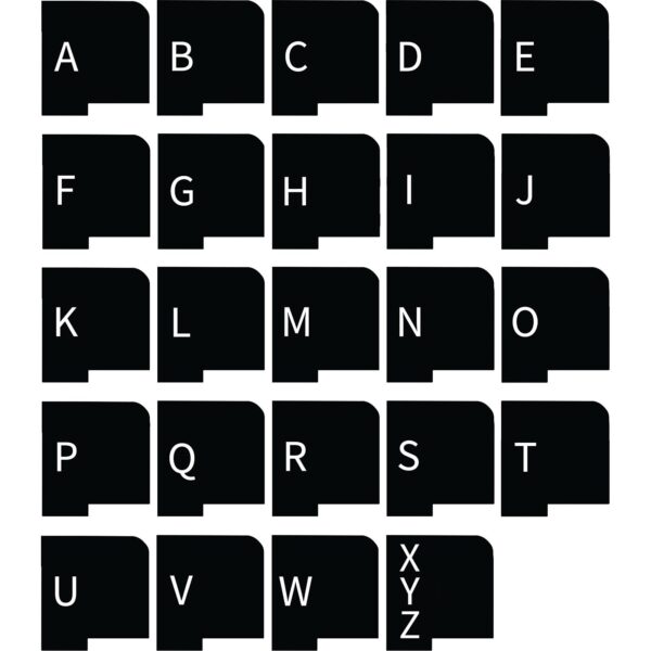 Bookshelf Dividers Mini A-Z Text Only Set